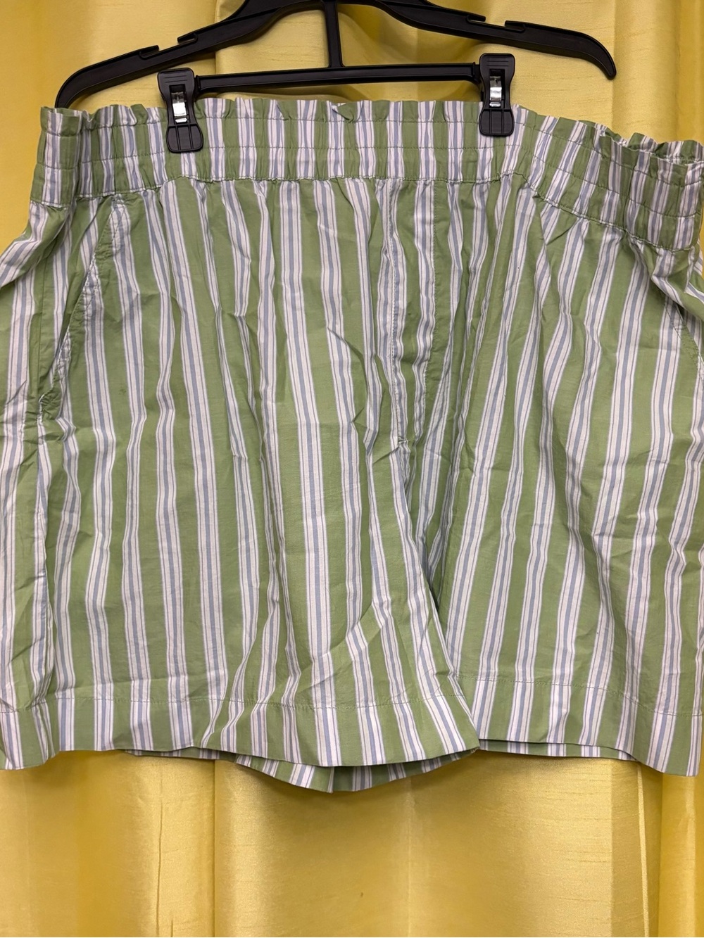 Women’s Green Striped Casual Shorts
